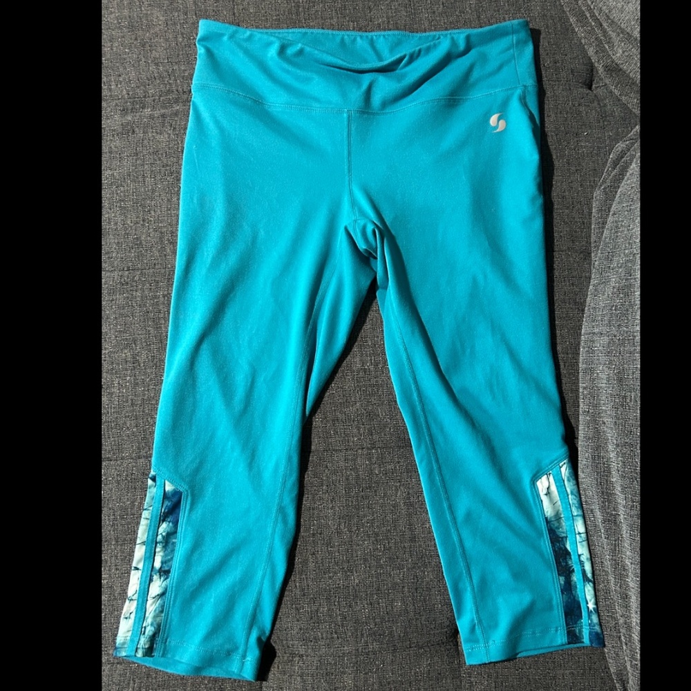 SOFFE Blue Workout Legging, Women’s L, low-rise